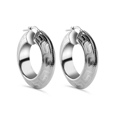 Greek Key Latch Earrings