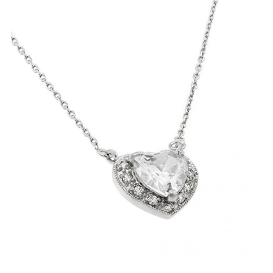 CZ Heart Birthstone Necklace
