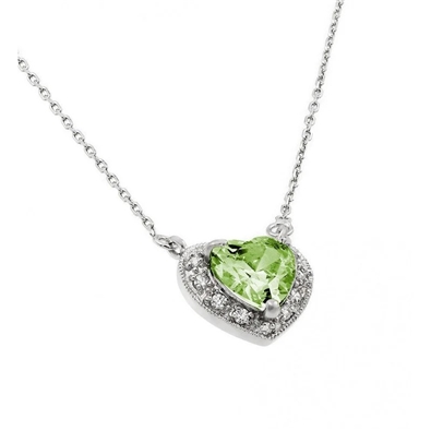 CZ Heart Birthstone Necklace