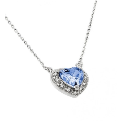CZ Heart Birthstone Necklace
