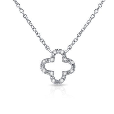 Open Clover Leaf CZ Necklace