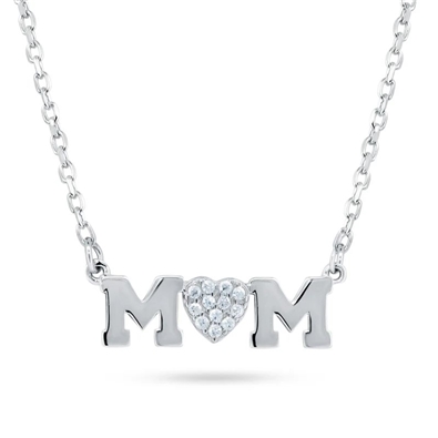 Mom Heart CZ Neckalce