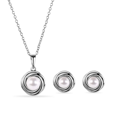 Round Swirl Design Mother of Pearl Set