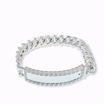 Men's Cuban Greek Key ID Bracelet