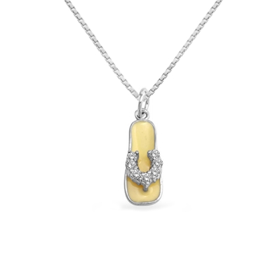Enamel Sandal Pendant w chain