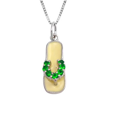 Enamel Sandal Pendant w chain