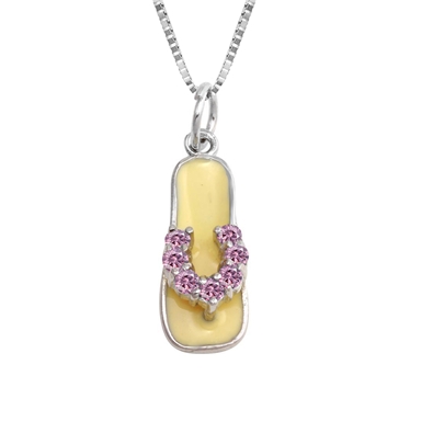 Enamel Sandal Pendant w chain