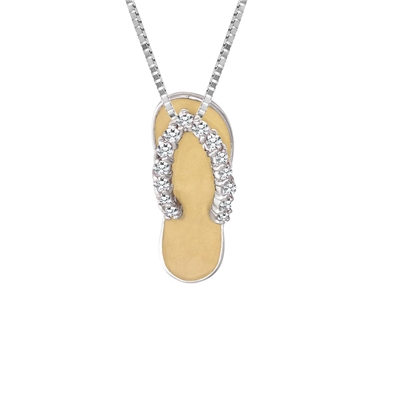 Enamel Sandal Pendant w chain