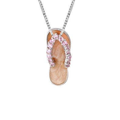 Enamel Sandal Pendant w chain
