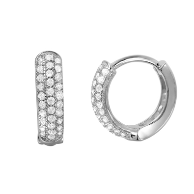 CZ Huggie Hoop Earrings
