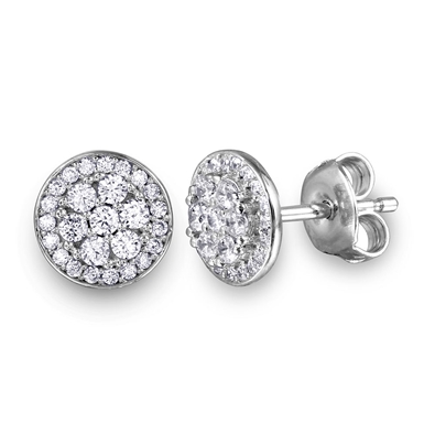 CZ Double Layer Disc Stud
