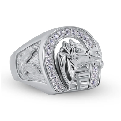 Men's Horse Shoe with Horse Ring