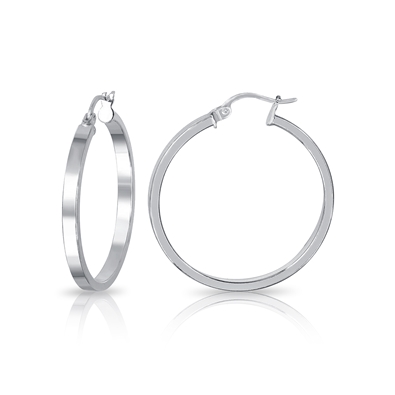 3MM Square Flat Hoop Earring