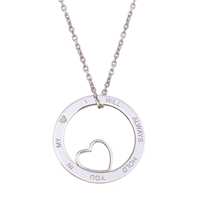 Open Disc Heart Necklace