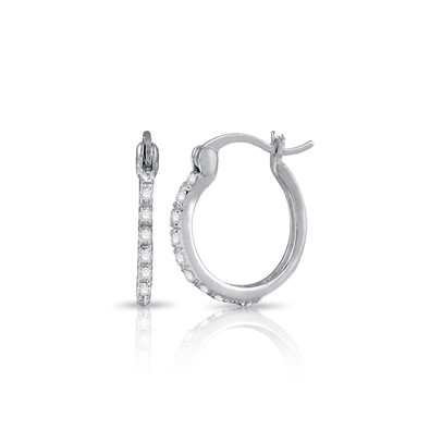 CZ Huggie Hoop Earrings