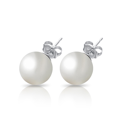 White Pearl Stud Earrings