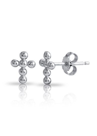 Bead Cross Stud Earrings