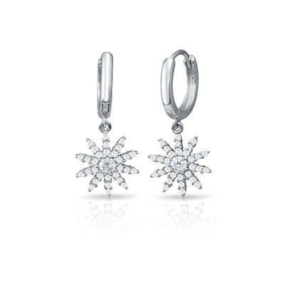 Clear CZ Hoop Earrings