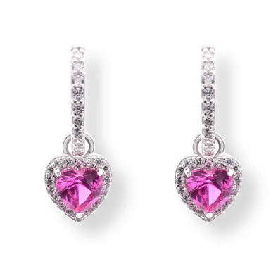 Dangling Heart Huggie Earrings
