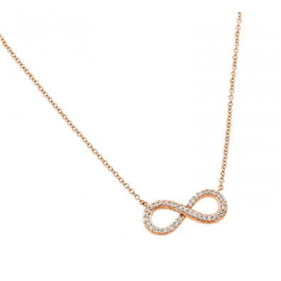 Clear CZ Infinity Pendant Necklace