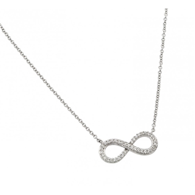 Clear CZ Infinity Pendant Necklace