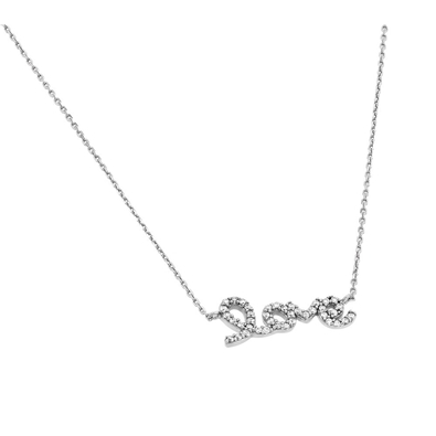 Clear CZ Love Pendant Necklace