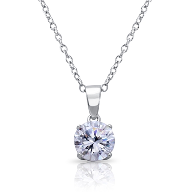 Clear CZ Stone Pendnt Necklace