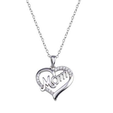 Clear CZ MOM Necklace