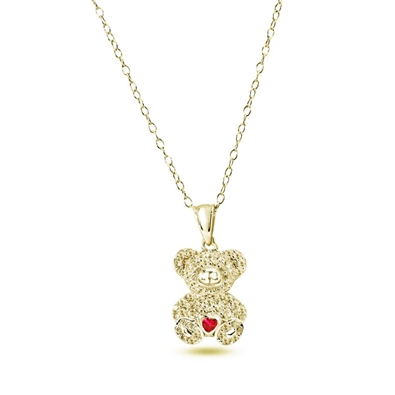 Bear Heart Pendant Necklace