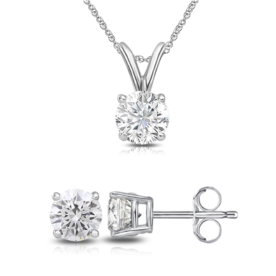 Round Lab Grown Diamond Set in 14K Gold