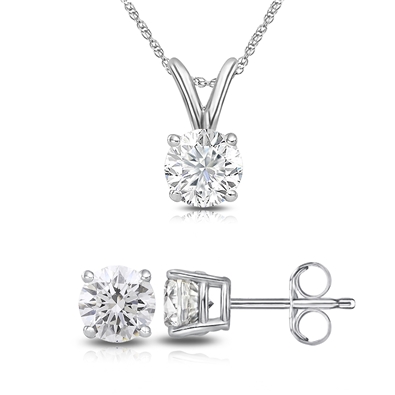Round Lab Grown Diamond Set in 14K Gold