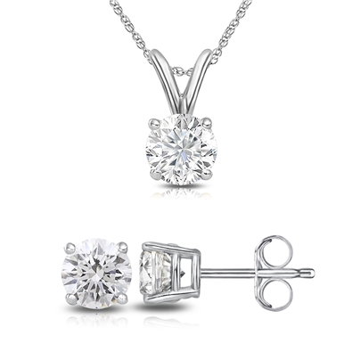 Round Lab Grown Diamond Set in 14K Gold