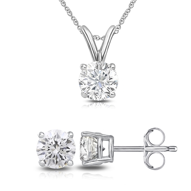 Round Lab Grown Diamond Set in 14K Gold