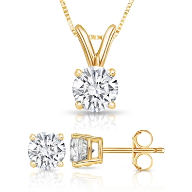 Round Dia Pendant-Earring Set
