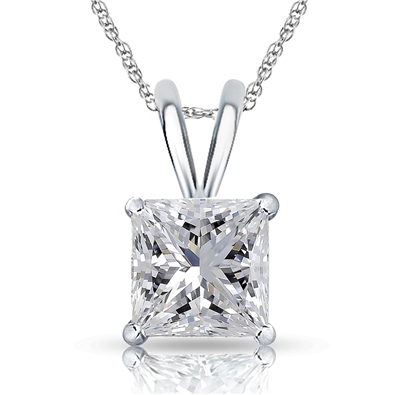 Princess cut Dia. Pndt w/chain