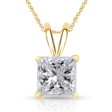 Princess cut Dia. Pndt w/chain