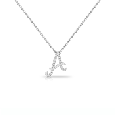Diamond Cursive Init.  W/Chain