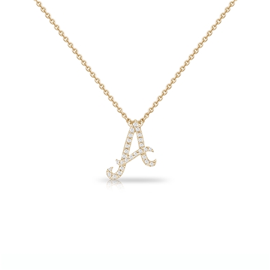 Diamond Cursive Init.  W/Chain