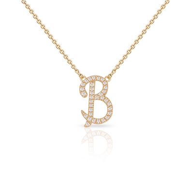 Diamond Cursive Init.  W/Chain