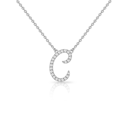 Diamond Cursive Init.  W/Chain