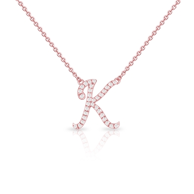 Diamond Cursive Init.  W/Chain