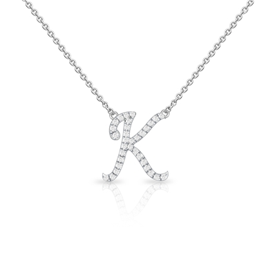 Diamond Cursive Init.  W/Chain
