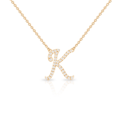 Diamond Cursive Init.  W/Chain