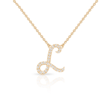Diamond Cursive Init.  W/Chain