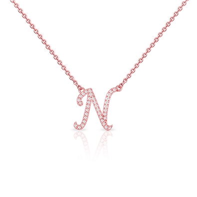Diamond Cursive Init.  W/Chain