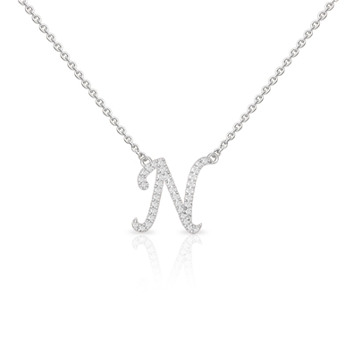 Diamond Cursive Init.  W/Chain
