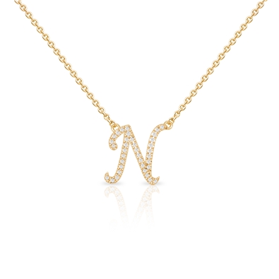 Diamond Cursive Init.  W/Chain