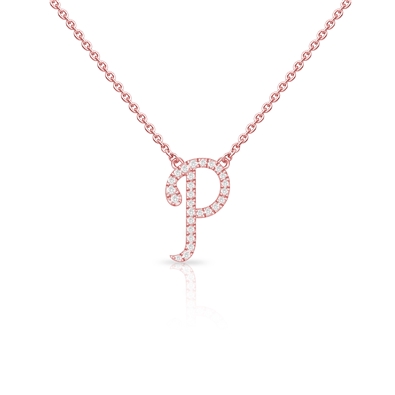 Diamond Cursive Init.  W/Chain