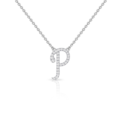 Diamond Cursive Init.  W/Chain