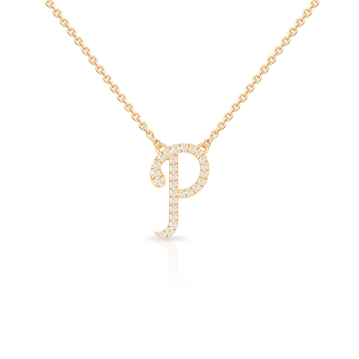 Diamond Cursive Init.  W/Chain